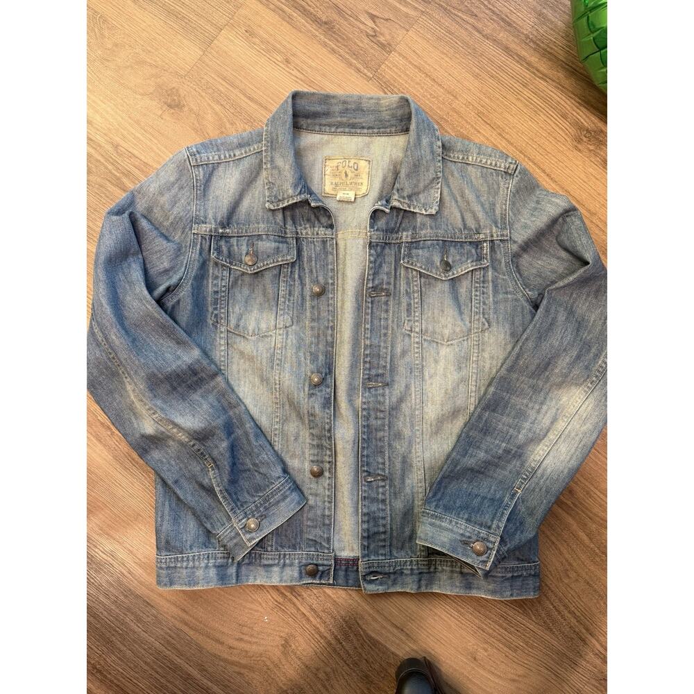 Polo Ralph Lauren Faded Denim Trucker Jacket Size 18 Youth